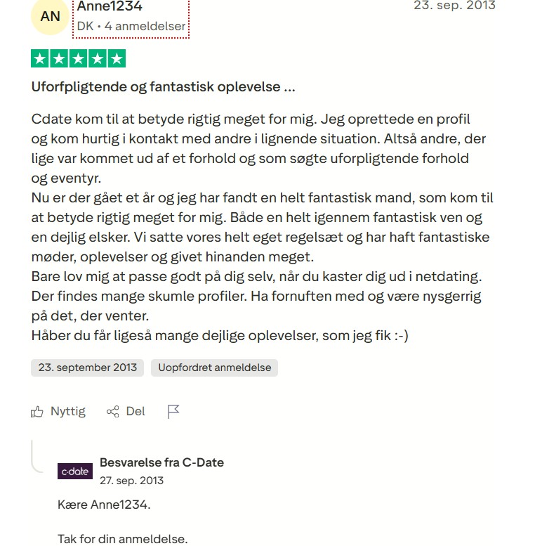C-Date Trustpilot anmeldelse