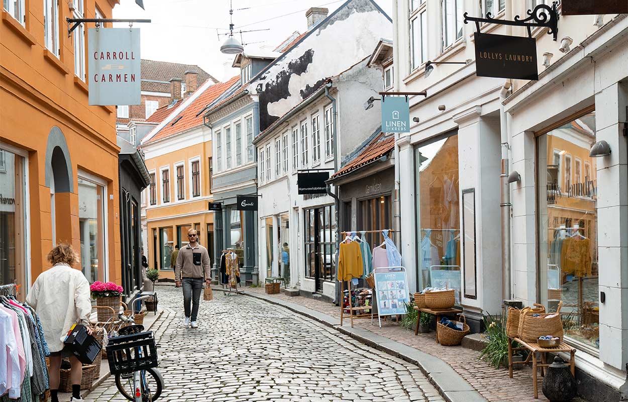 Gaden i Randers med barer og natteliv