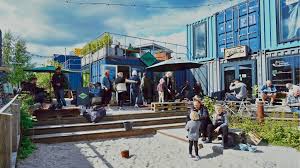 Musicon kulturkvarter i Roskilde med street art og levende byliv